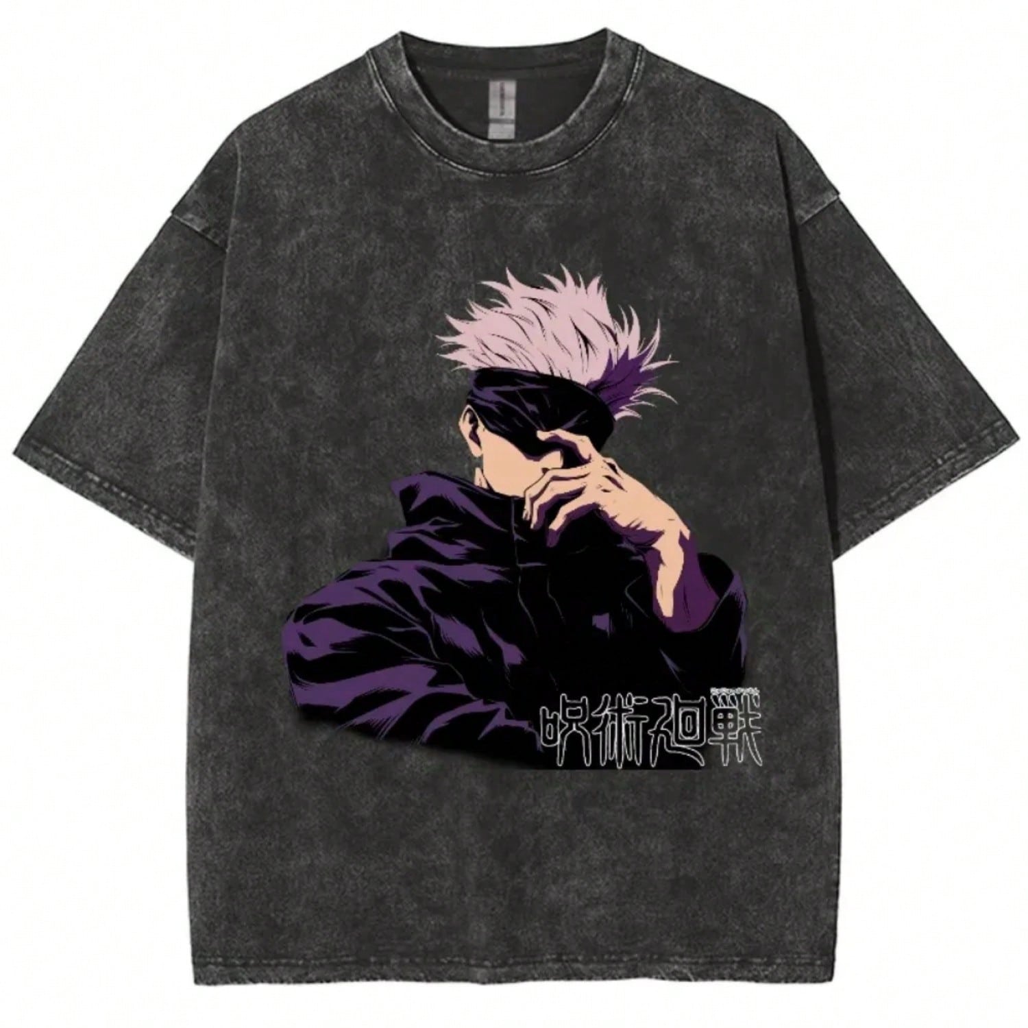 Anime Gojo Satoru T Shirts Washed Cotton Harajuku T-Shirts Ryo Sukuna Retro For High Quality T-Shirt S разноцветный