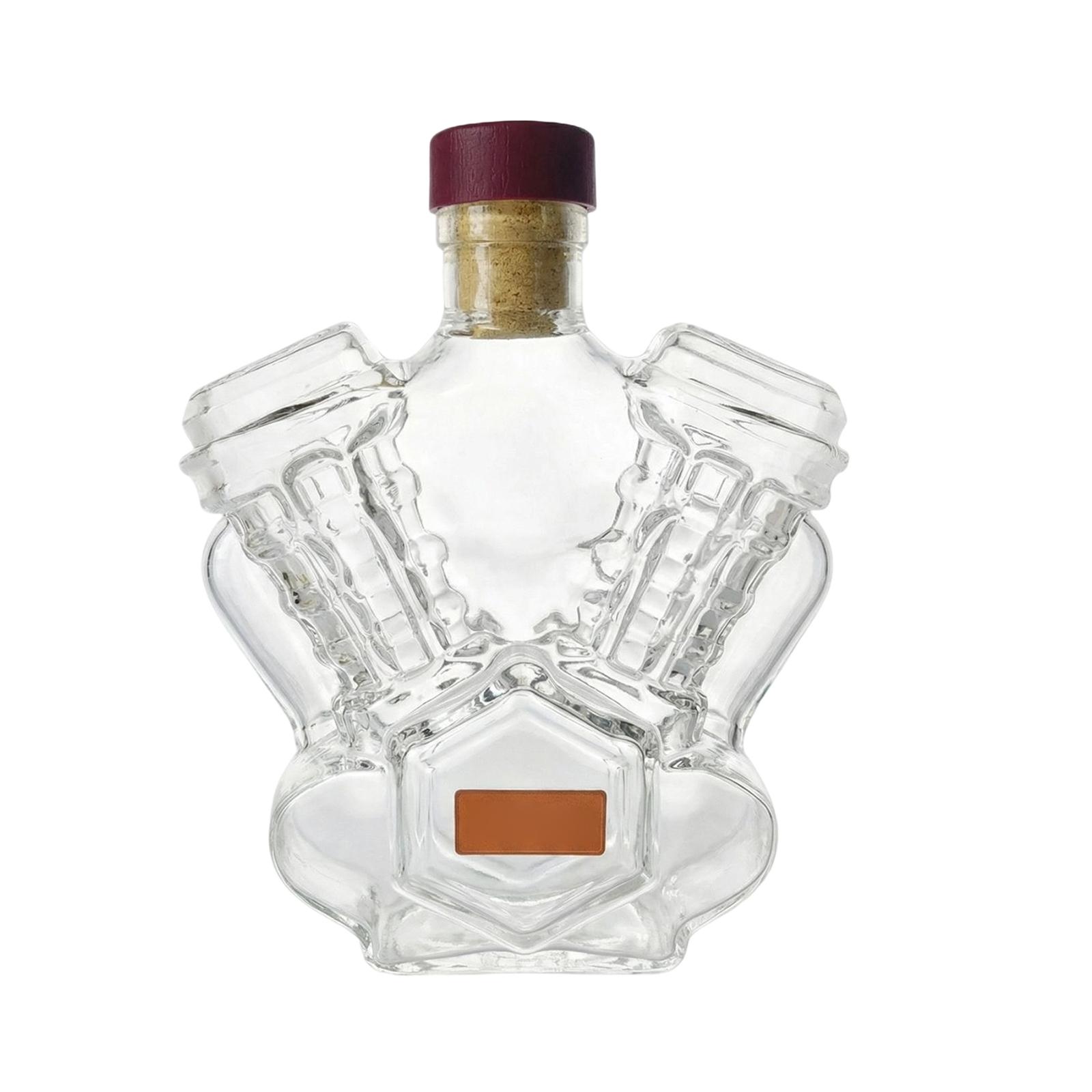 

Whiskey Bottle, 3d Motorcycle Engine Design Decanter, V-Shaped -Cylinder Whiskey -ttle, Motorcycle Glass Decanter One Size