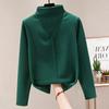 Warm Double-sided German Velvet Semi High Neck Self Heating Slim Fit Versatile T-shirt with Cationic Base for Women