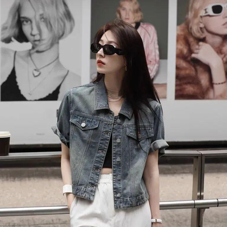 Women s Retro French Denim Jacket and Dress Set - Summer 2026 Loose Korean Style Two-Piece. S for 90-105 lbs