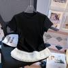 Dámské tričko slim fit s francouzskou krajkou ve stylu baletky