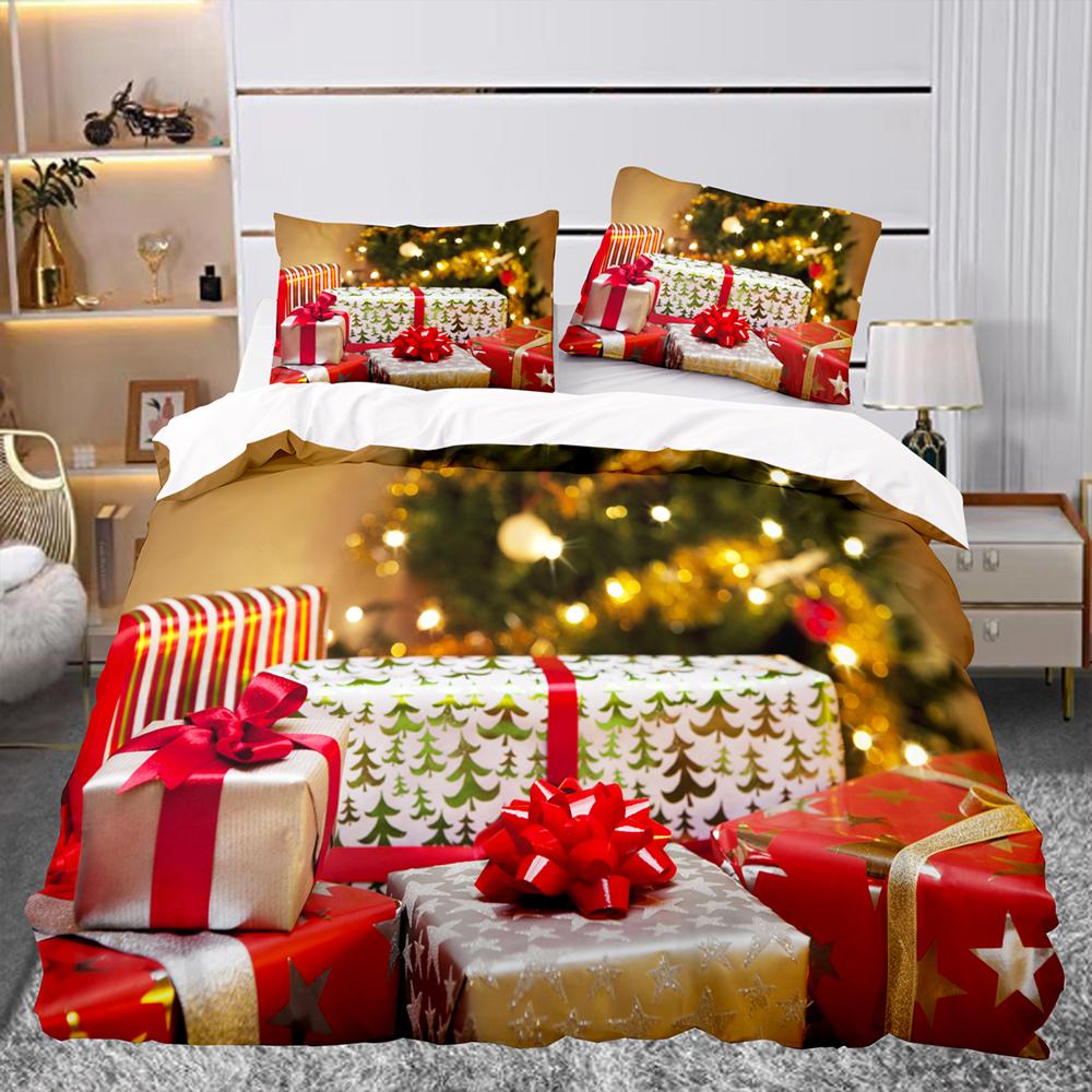 Рождественский подарок с узором пододеяльник комплект постельного белья для детей — фото 4