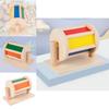 Wooden Montessori Textile Drum Educational Toy For Preschool Learning