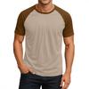 Men's Round Neck Contrast Color Raglan Short Sleeve Top T-shirt