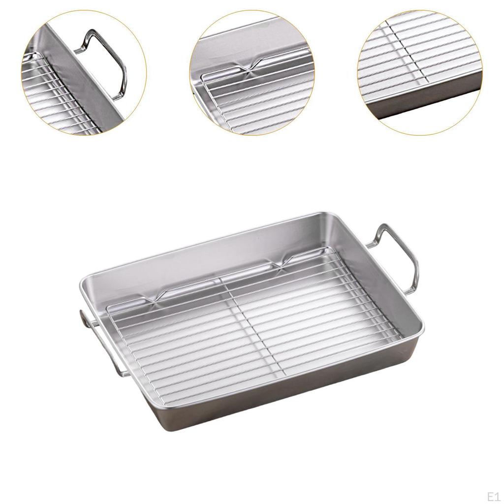 Roasting Pan Baking Tray Accessories Rectangular Turkey Kitchen Cookware for