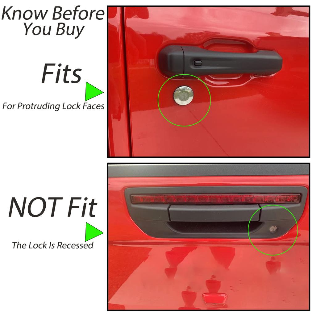 Car Door Lockhole Protect Cover Trim For Jeep Wrangler TJ JK JL Gladiator JT Keyhole Antirust Cap Exterior Parts Accessories