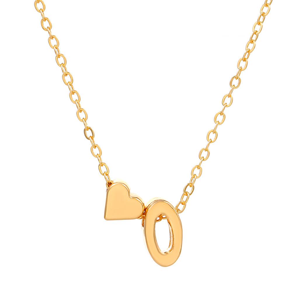 

Heart-Shaped Alphabet Pendant Necklace - European & American Fashion