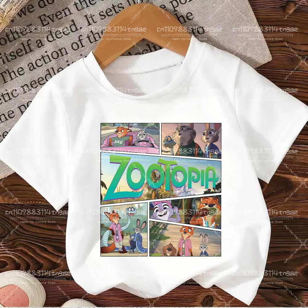 2026 Zootopia Judy&Nick&Gary Tshirt for Kids Casual Cotton Short Sleeve Tees Comfortable Top Street Fashion Parent Child Clothes