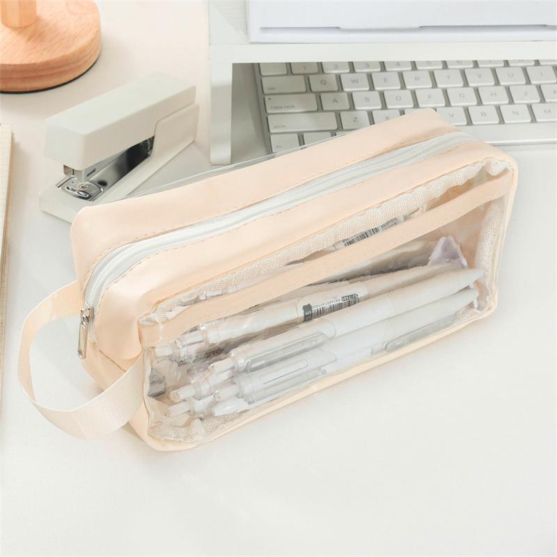 Transparent Large-capacity Pencil Case About Ins Junior High and High School Students Stationery Box Pencil Case for Men and Women