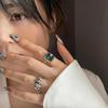 Chao Xiaobai 925 Sterling Silver Vintage Knit Adjustable Ring for Women - Cold Style Niche Design