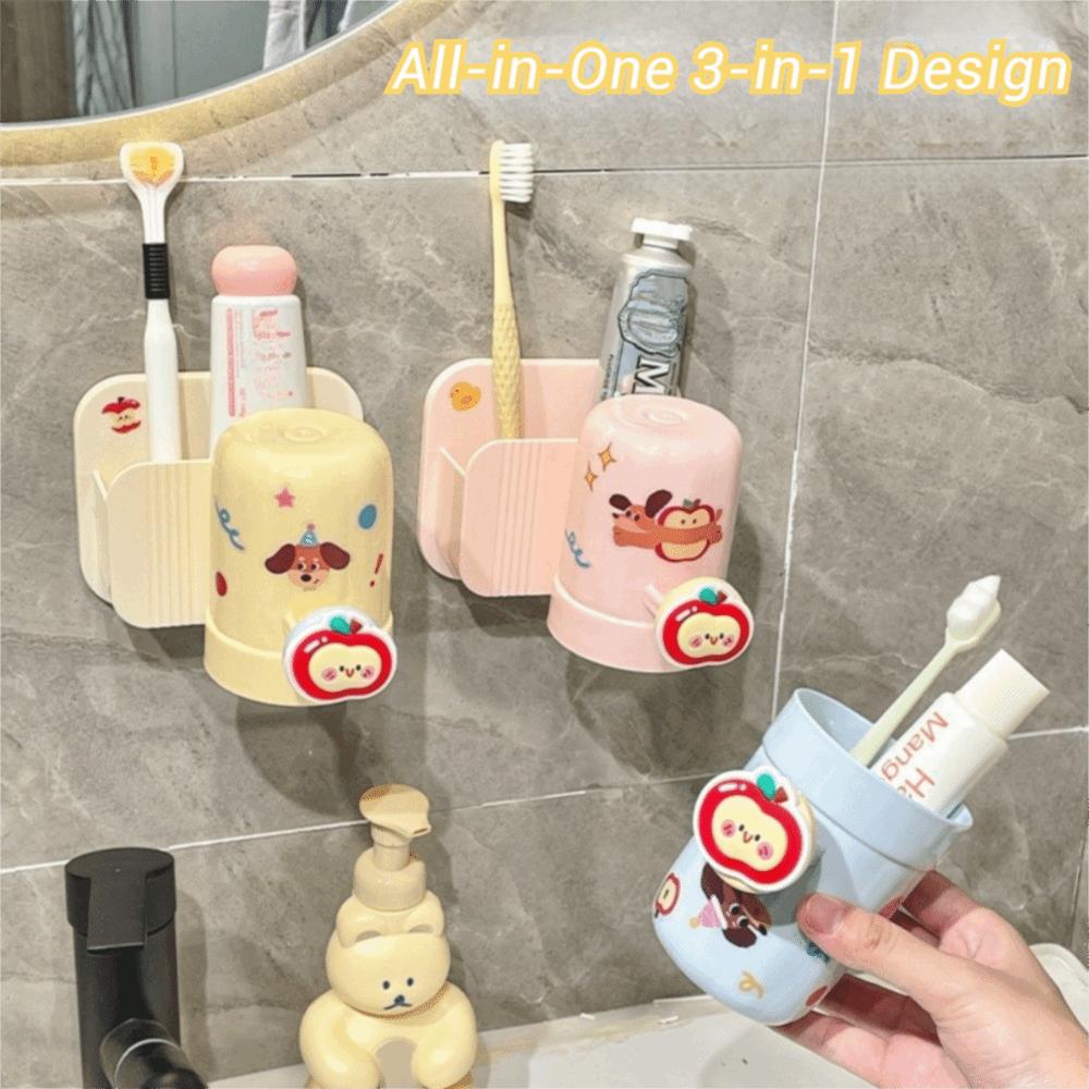 With Mouthwash Cup Toothbrush Rack Wall Mounted Bathroom Storage Rack Bathroom Accessories