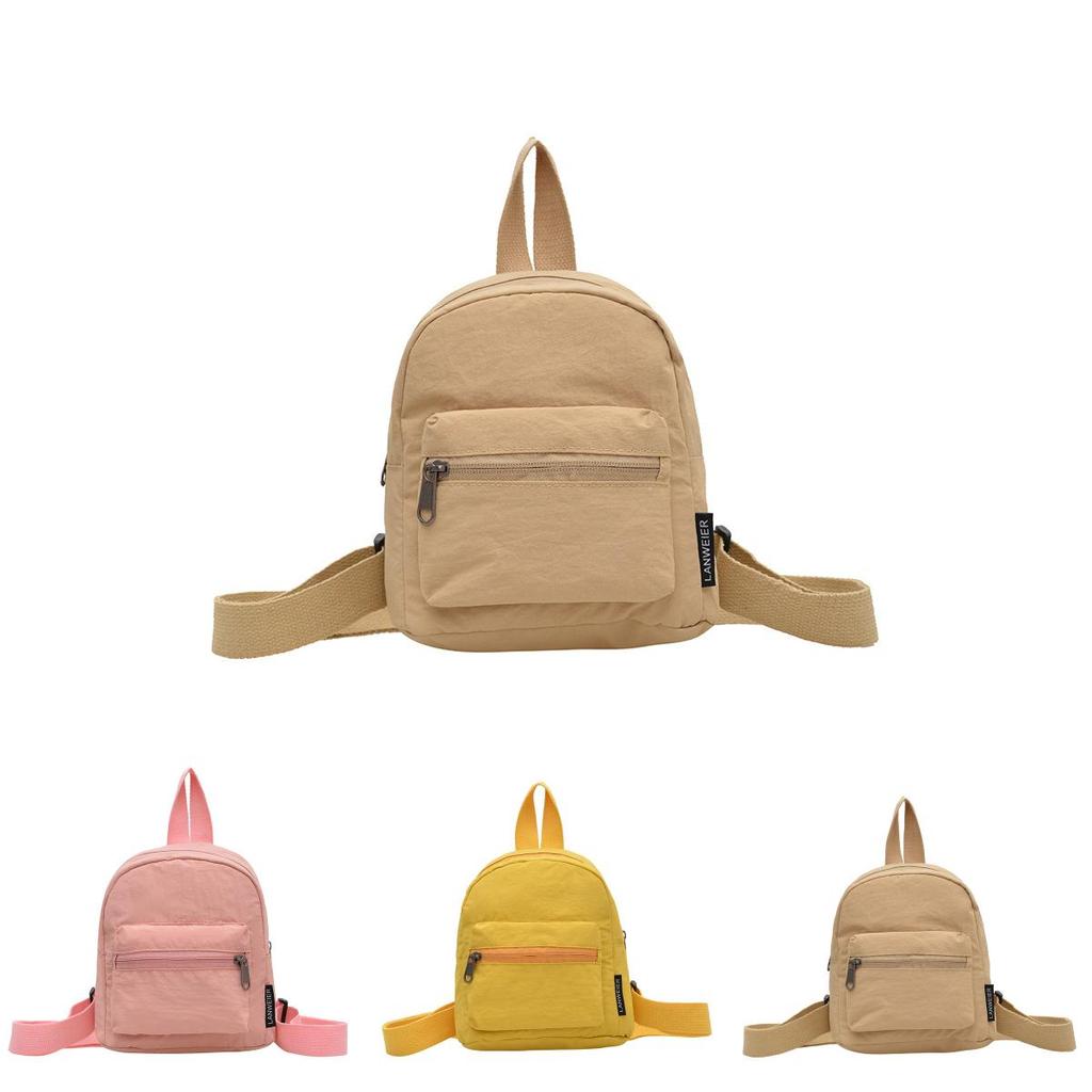 Simple Pure Color Mini Backpack For Women With Secure Zipper Closure For School And Outings