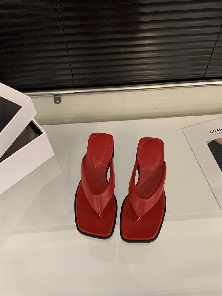 Wedge heel silver pinch flip-flops shoes women's shoes casual outer wear 2025 new summer skirt sandals