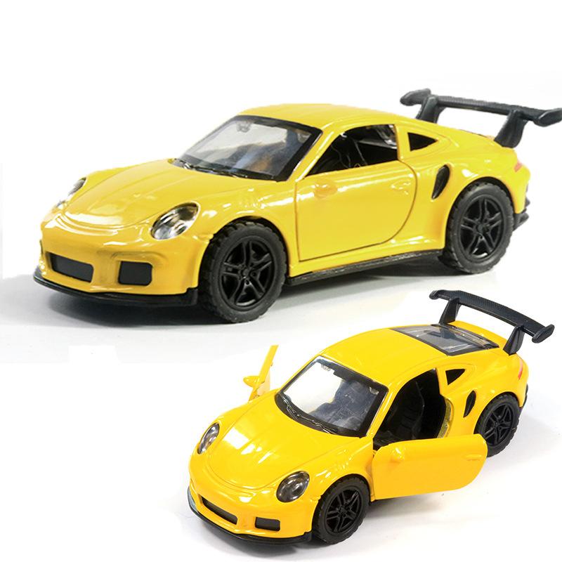 Bag 1:36 Alloy Sports Car Model with Sound and Light Pull Back Door Children's Toys Car Boy Women's Gifts Wholesale