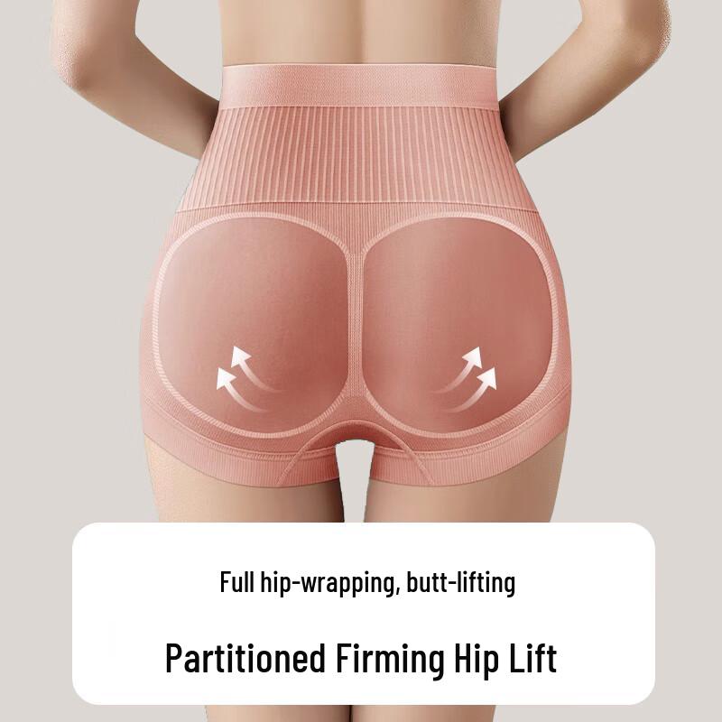 Lingsa Women's High-Waist Seamless Briefs with Silk Crotch (4-Pack)