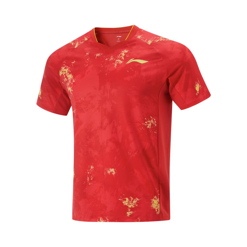 Li Ning Sports Comfortable Short Sleeve T-Shirt Unisex Tops Crimson AAYV087-2