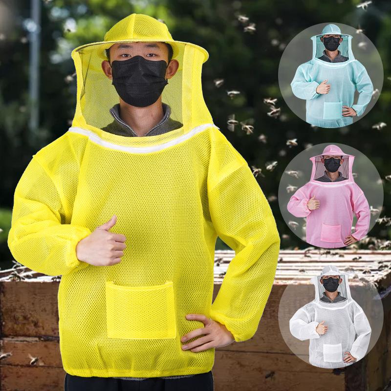 Beekeeping Suit Jacket Veil Set / Gloves Foldable Double-layer Beekeeping Protective Suit anti-bee Beekeeper Clothing with Hat