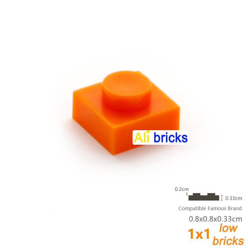 200pcs/lot Bulk Blocks Building Bricks Thin 1x1 Educational Assemblage Construction Toys for Children Size Compatible With 3024