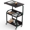 Merytes Kitchen Open Kitchen Gap Wooden Shelf with Steel Storage Shelf 3-Tier Cart, Shelf, Rack, Storage, Shelves, Multi-Function