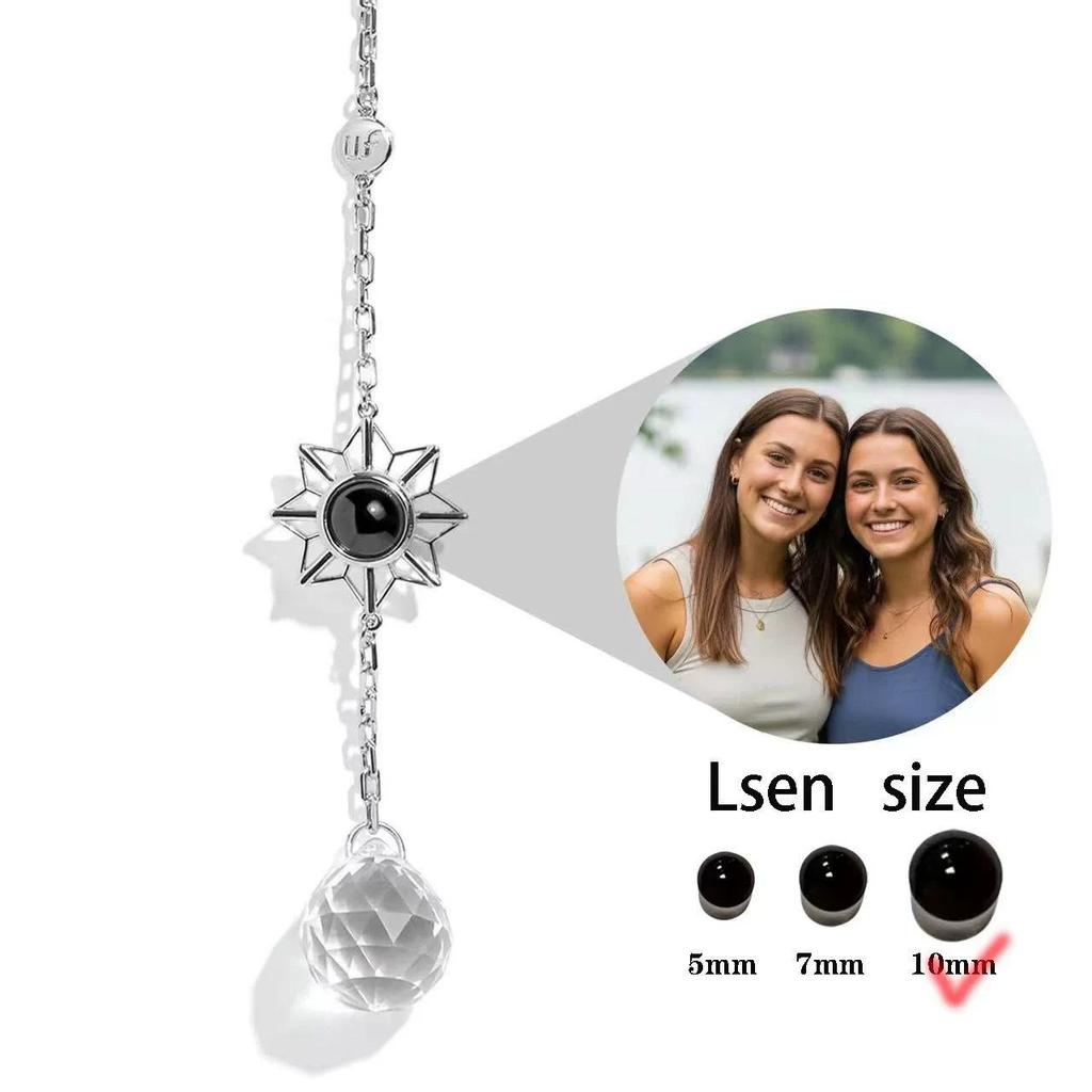 10mm Sunflower Pendant with 'I Love You' Projection in 100 Languages – Perfect for Thanksgiving & Christmas Gifts