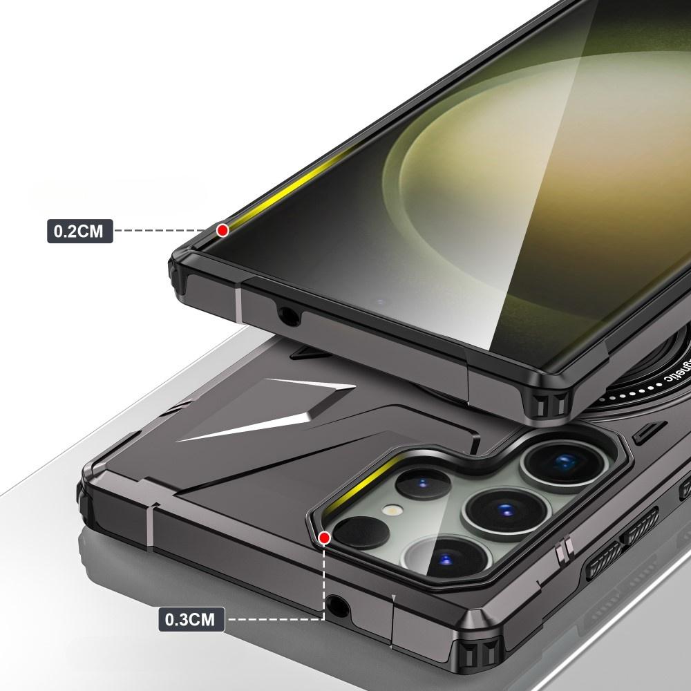 Case for Samsung Galaxy S24 Ultra, Armored with a Stand and a Plate for the Holder, Gray