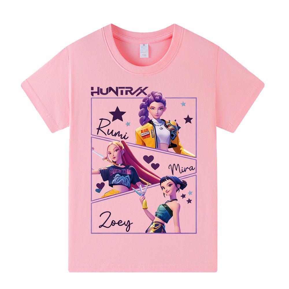 A1241 Kinder Jungen Mädchen Kpop Rumi Zoey Mira Print Kurzarm T-Shirt