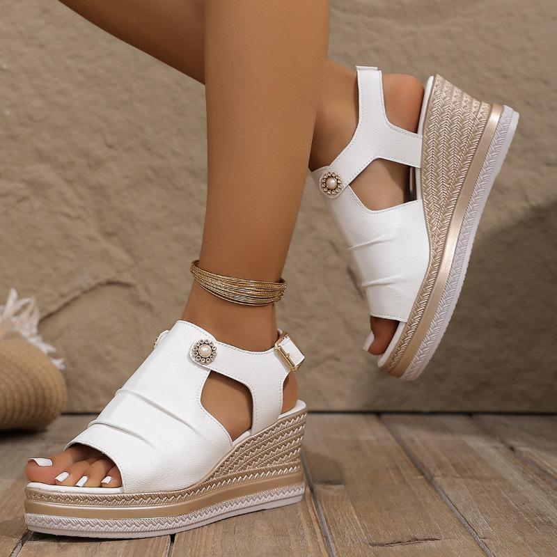 Fashion Women Shoes 2025 New Women's Wedges Sandals Fashion Casual Platform Sandal Open Toe High-heeled Sandals Summer Beach Roman Shoes