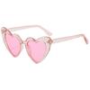 Trendy Peach Heart Sunglasses for Women - Stylish, Comfortable, and Face Slimming