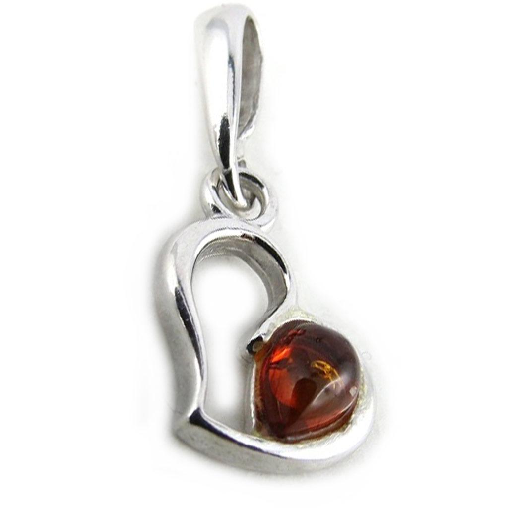 Les Trésors De Lily [N2191] - Artisan Silver Pendant 'Love' Amber (rhodium-plated) - 10x10 Mm
