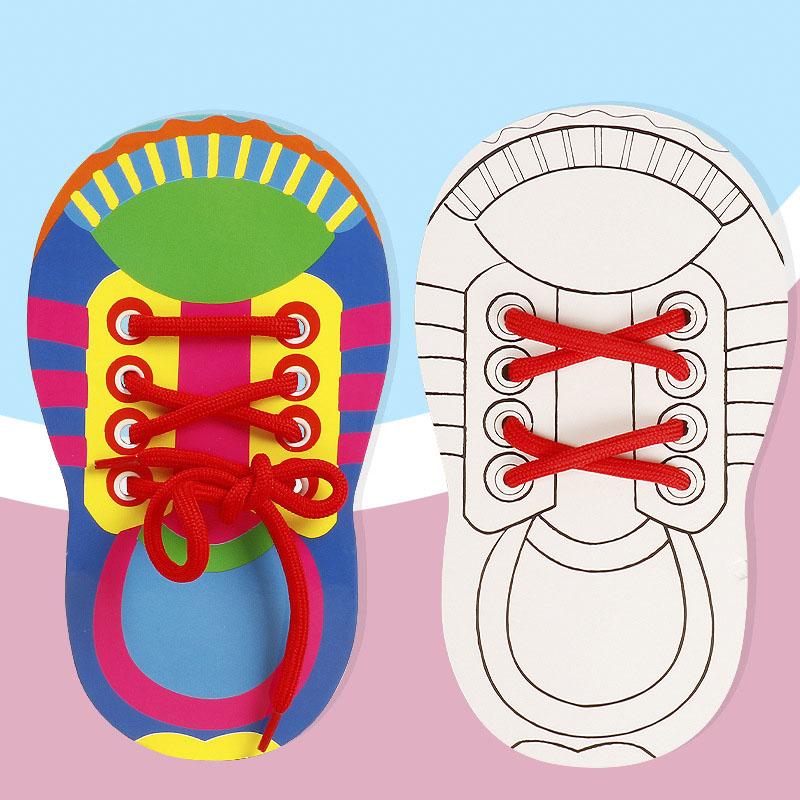 1 juego de cordones Montessori divertido para niños, material didáctico para aprender habilidades básicas de la vida, juguetes educativos para niños.