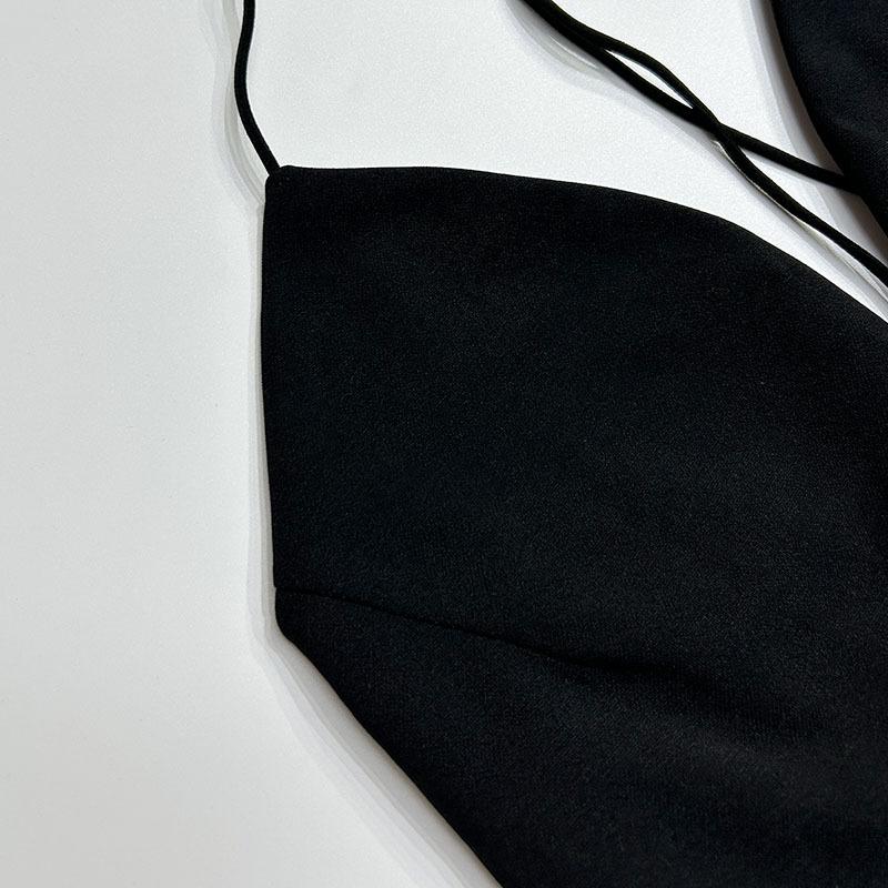 2024 New European & American Summer Deep V-neck Backless Chiffon Maxi Dress for Women