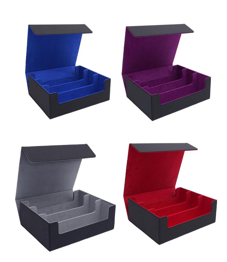 Třířadá velkokapacitní kožená pouzdro na karty s diamantovým vzorem pro karty Pokemon & Three Kingdoms Kill