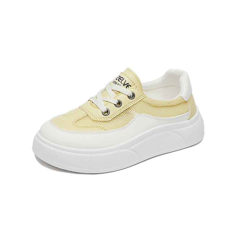 New Summer White Shoes for Female Students' Mesh Breathable Height-enhancing Casual Shoes