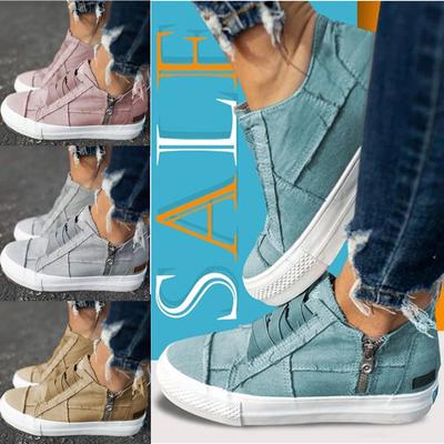 zipper canvas shoes