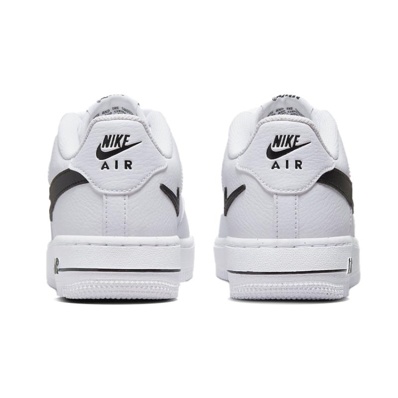 Nike Air Force 1 Low Cut Out Swoosh White Black GS Sneakers DR7889-100