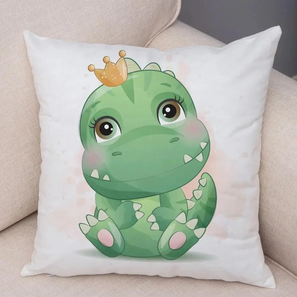 Cartoon Jurassic Dinosaur Decorative Pillowcase Car Ornaments Office Living Room Sofa Home Pillowcase