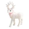 Christmas Reindeer Figurine Plastic White Elk Sculpture with Scarf Small Deer