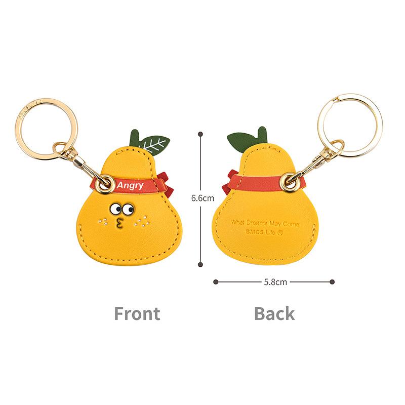 Bamen Bug Club Cartoon Access Control Card Leather Case Keychain Creative Cute Girl Key Pendant Bag Hanging Personalized Gifts