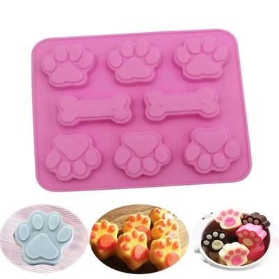 Nuovo Stampo Osso Artiglio Cane Gatto Giocattolo da Masticare per Animali Domestici Stampo Gelatina Sapone Torta Strumento da Forno Forme Impronta Zampa Cane Gatto Stampi per Torta Stampo in Silicone