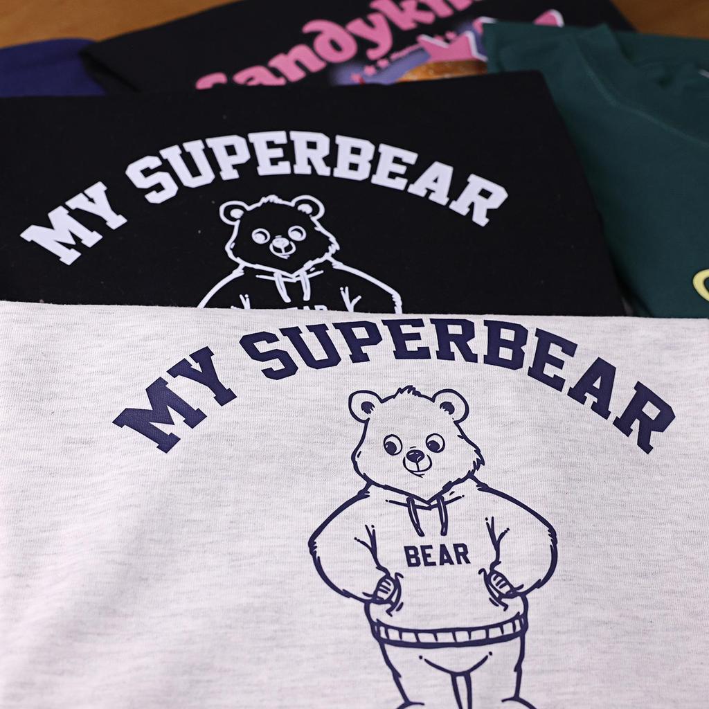 Unisex Oversized Bear Print Retro T-Shirt - Pure Cotton, Short Sleeve