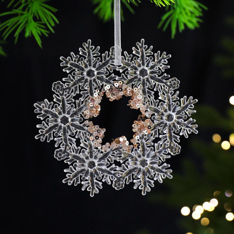 Kranz Schneeflocke Glockenklang Anhänger Weihnachtsdekorationen Weihnachtsbaum Hängender Schmuck