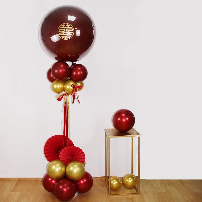 Double Layer Cherry Red Latex Balloons, 5-18 Inch, for Festive Wedding Decorations