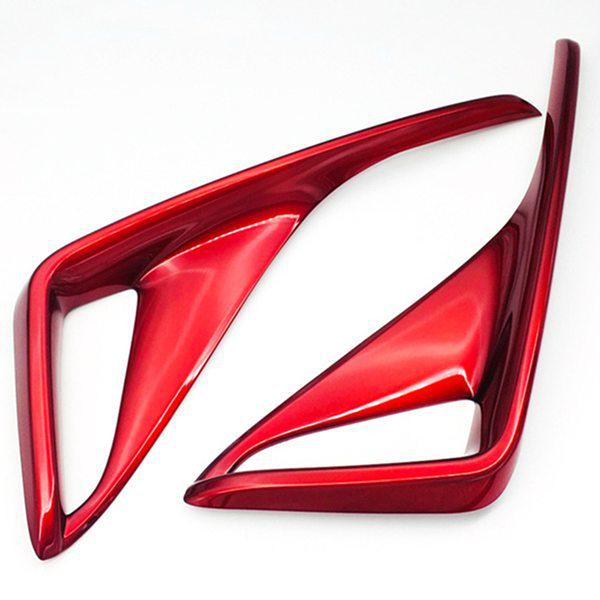 Red ABS Rear Fog Light Cover Frame Sticker for Cars (1 Pair)