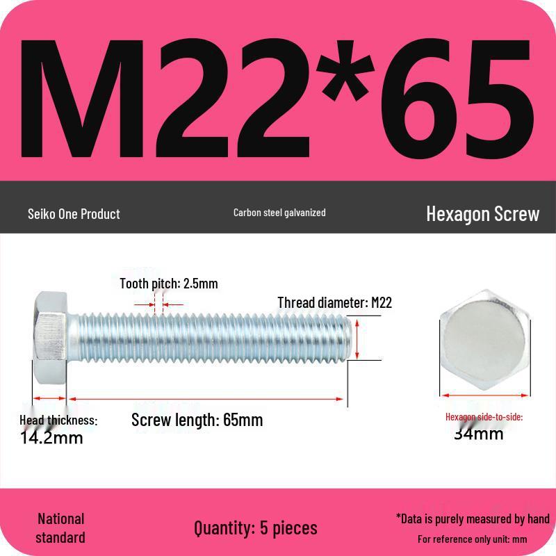 8.8 Grade Galvanized Hex Head Bolt, High-Strength M4-M30