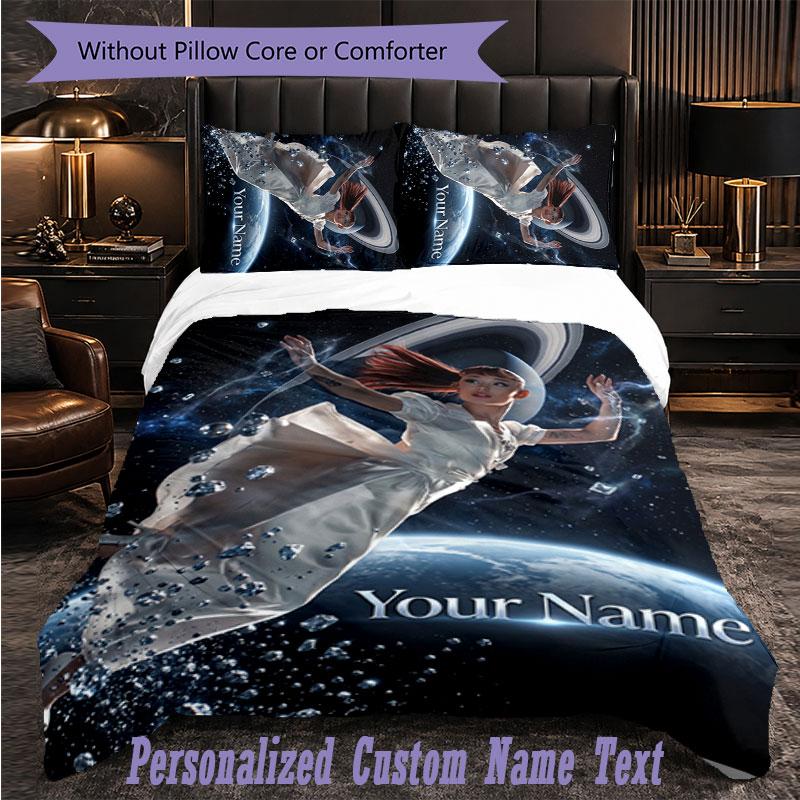 Personalized 3Pcs Bedding SetAriana Grande Custom Text Duvet Cover Pillowcase Set Bedroom Gift