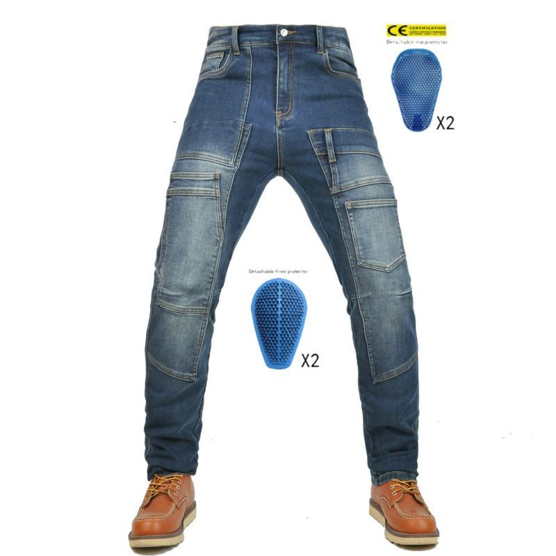 

VOLERO Motorcycle Jeans Men Women s Work Clothes Multi-bag Handsome Riding Drop Resistance Pants Silicone Protective Gear XXS