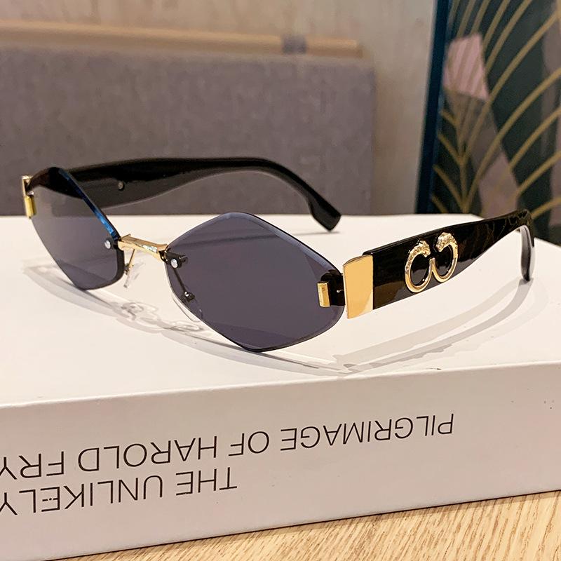 Стильные безободковые солнцезащитные очки в форме бриллианта для мужчин и женщин, высококлассные и изысканные солнцезащитные очки