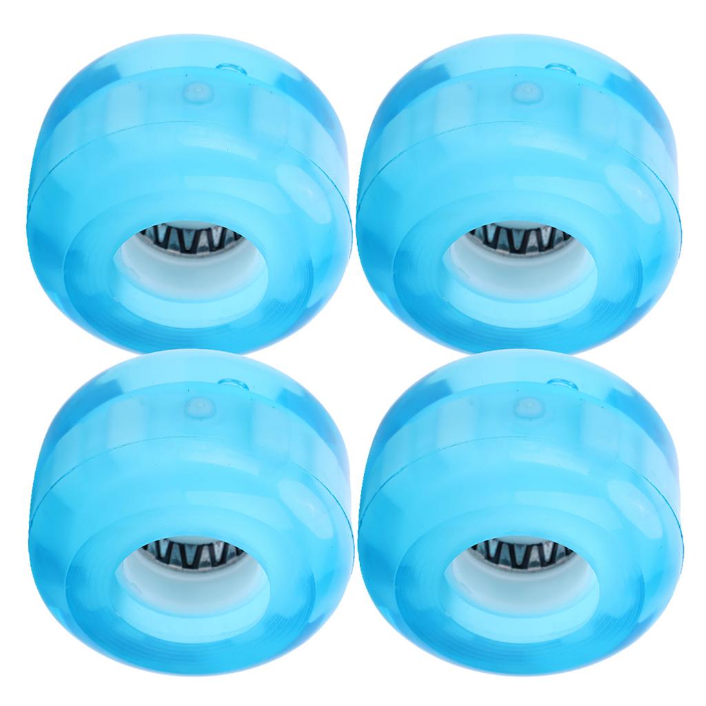 Set 4 buc Roată Skateboard PU Elasticitate Ridicată 52mm Profesional Anti-Alunecare Fără Zgomot(albastru )