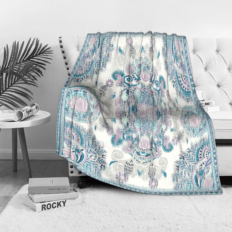Bohemian Floral Embroidery Cotton Throw Blanket Bed Sofa Cover Decorative Cushion Soft Warm Throw Blanket