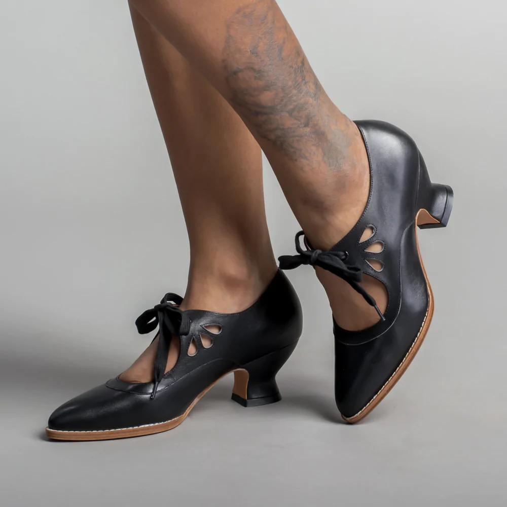 New Hollow Out High Heels Lace Up Plus Size Women's Casual Shoes